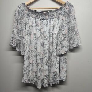 Torrid Tunic Top Women Size 1X Gray Short Sleeve Relaxed Lined Softcore Casual